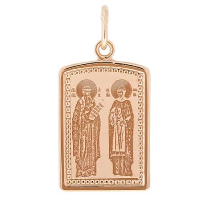 Золотая иконка Петр и Феврония свадебный подарок 16019
