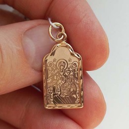 Золотая подвеска икона Всецарица Божья Матерь 16051