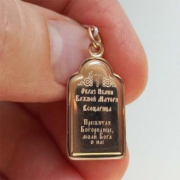 Золотая подвеска икона Всецарица Божья Матерь 16051