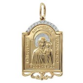 Золотая подвеска иконка нательная Казанская, арт 16111