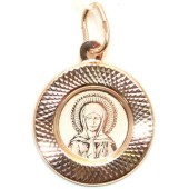 Золотой кулон подвеска святая Матрона Московская (форма круг d18mm), арт. 16531