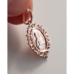 Золотая подвеска Матрона иконка с фианитами 16565