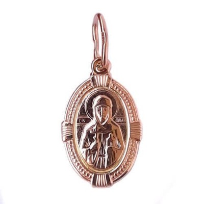 Золотая подвеска икона святая Ольга 16692