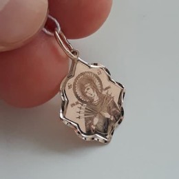 Золотая подвеска иконка Семистрельная Божья Матерь 16915