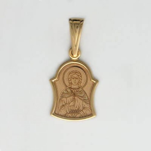 Нательная иконка из золота святая Вера 17509