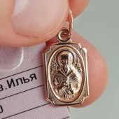 Золотая подвеска икона святой Илья