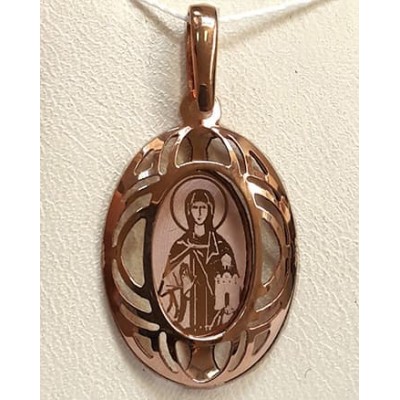 Золотой кулон икона Святая Ангелина 18622