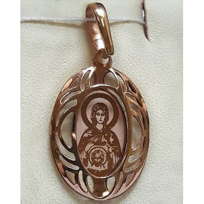Золотой кулон икона Святая Вероника 18669