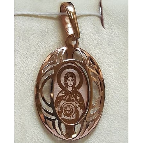 Золотой кулон икона Святая Вероника 18669