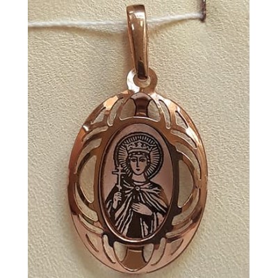 Золотой кулон икона Святая Екатерина 18671