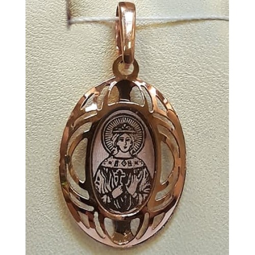Золотой кулон икона Святая Вера 18672
