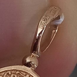 Золотая подвеска круглая Семистрельная Божия Матерь 18693