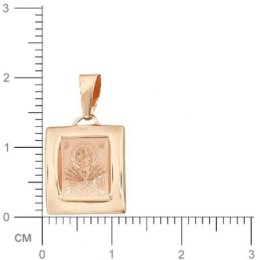 Подвеска золотая иконка мужская Богородица Семистрельная 18954