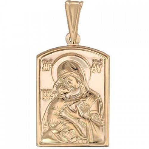 Подвеска золотая иконка Богородица Владимирская 18962