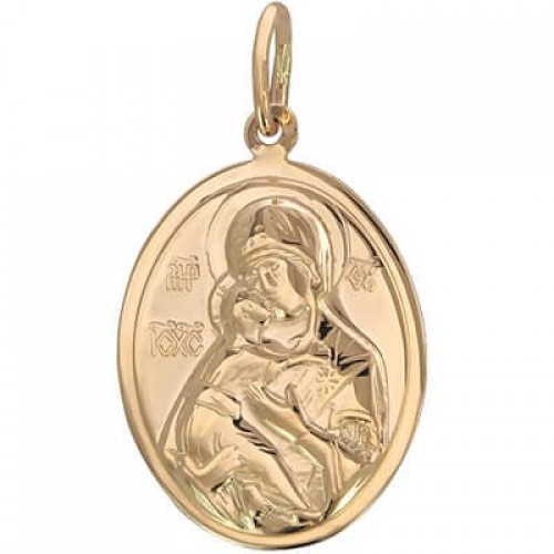 Подвеска золотая иконка Богородица Владимирская 18963