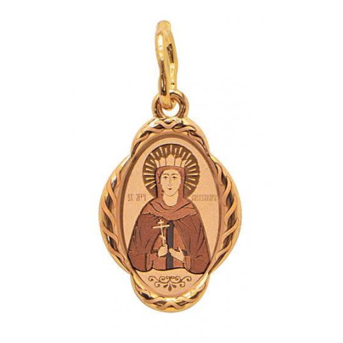 Золотая женская подвеска православная Александра