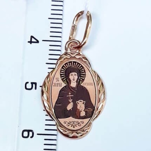 Золотая иконка нательная святая Мария Магдалина