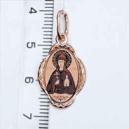 Золотая подвеска с именем иконка святая Ольга 32535