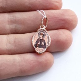 Золотая подвеска с именем иконка святая Ольга 32535