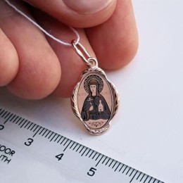 Золотая подвеска с именем иконка святая Ольга 32535