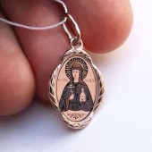 Золотая подвеска с именем иконка святая Ольга