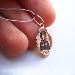 Золотая подвеска с именем иконка святая Ольга 32535