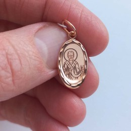 Золотая подвеска Николай Чудотворец 328402