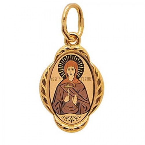 Золотая нательная иконка святая Галина 35204
