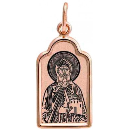 Золотая подвеска икона святой Даниил Московский 36772