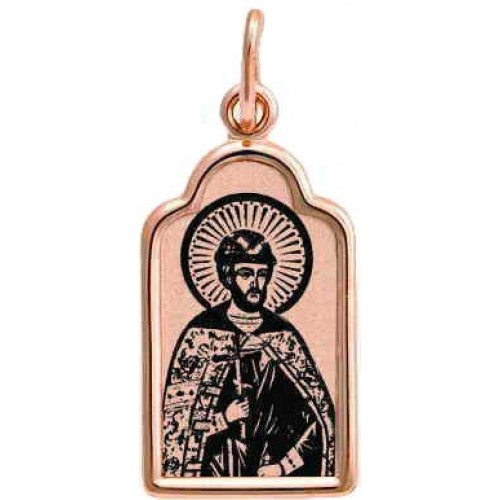 Золотая подвеска икона святой Дмитрий Донской 36782
