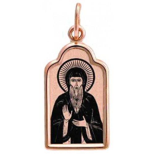 Золотая мужская подвеска иконка святой Олег 36785