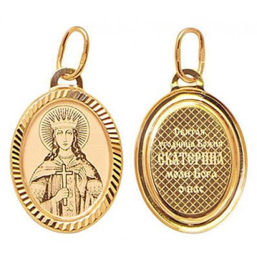 Золотая икона нательная Екатерина 39721