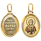 Золотая подвеска кулон святая Мария нательная иконка