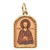 Золотая икона подвеска святой Петр