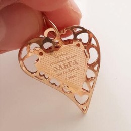 Золотой кулон сердце с иконой святая Ольга 41974