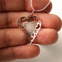 Золотой кулон сердце с иконой святая Ольга 43267