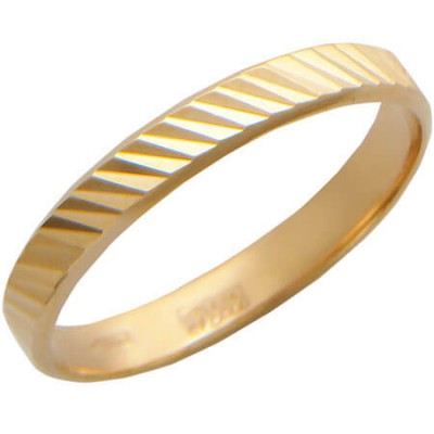 Золотое кольцо обручальное алмазные грани 17525