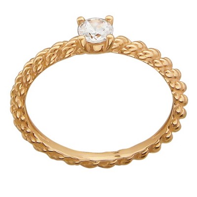 Золотое кольцо женское с фианитом 18944