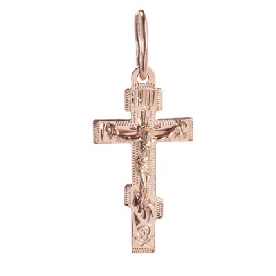 Золотой крестик мужской православный 31177