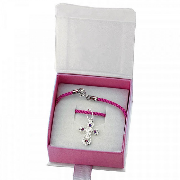 Детский крестик на шнурке