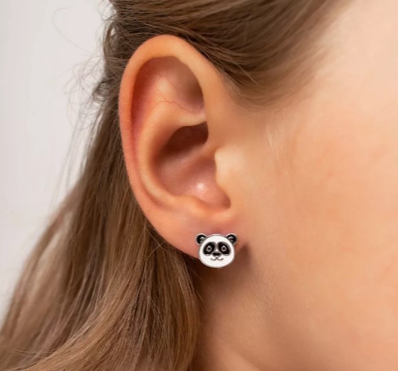 Детские серьги для девочки с пандами
